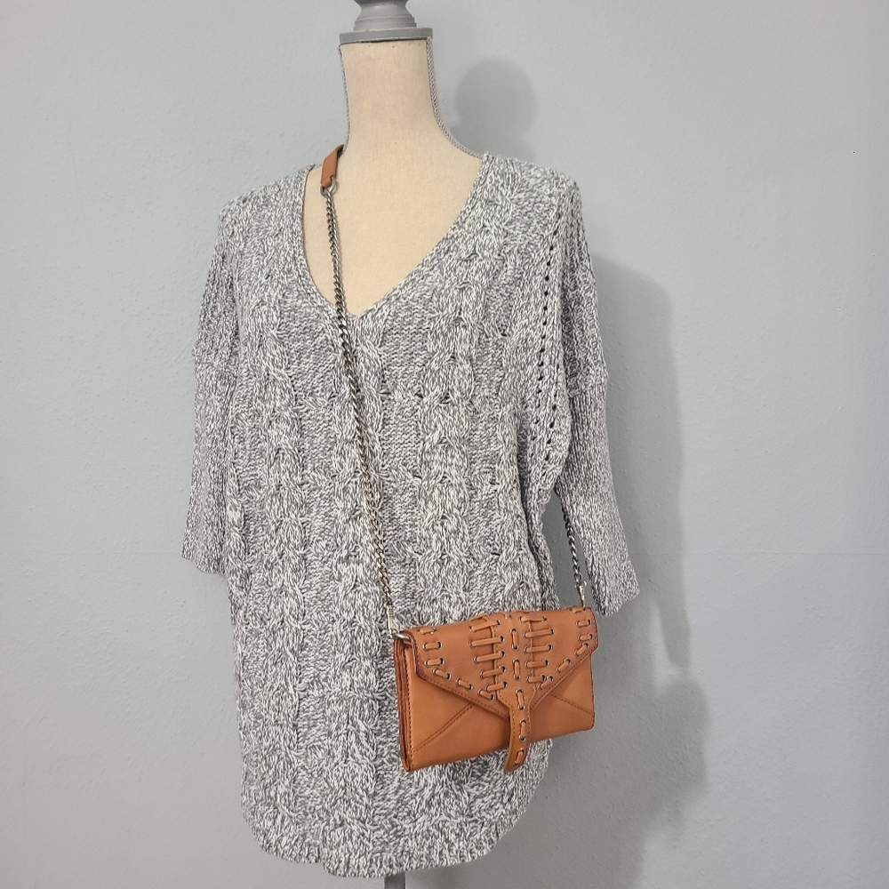 Rebecca Minkoff Tan Leather Stitching‎ Motif Wallet Organizer Crossbody
